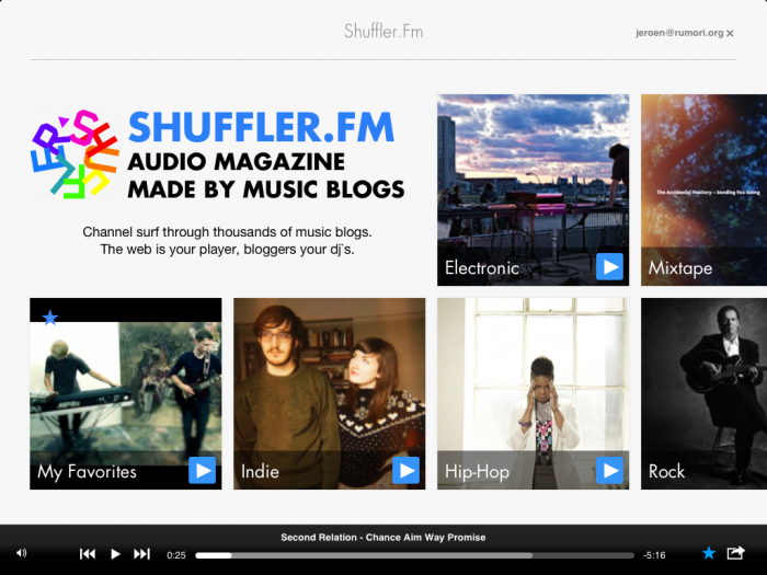 Shuffler.fm: content curation door bloggers