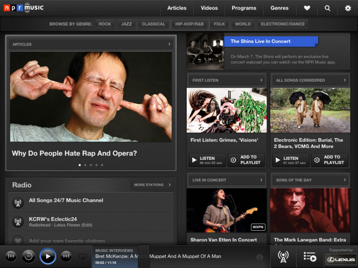 NPR Music verrijkt radio met geweldige app