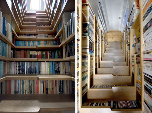 Geniaal: een boekenkasttrap