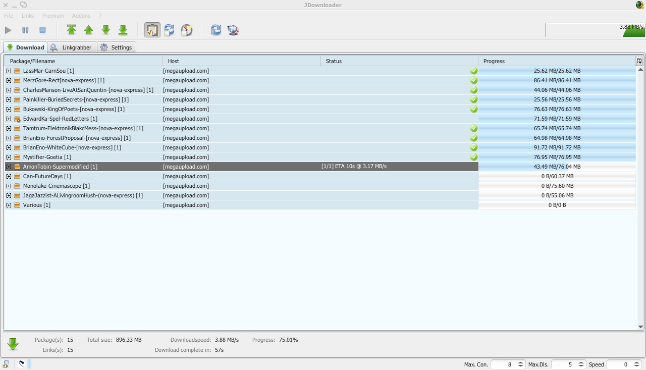 Haal muziek van blogs met jDownloader