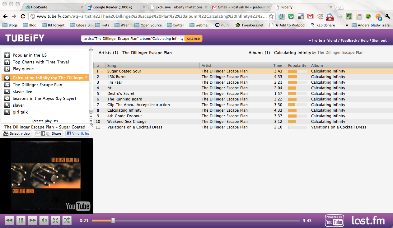 Tubeify, een geweldige streaming muziekmashup
